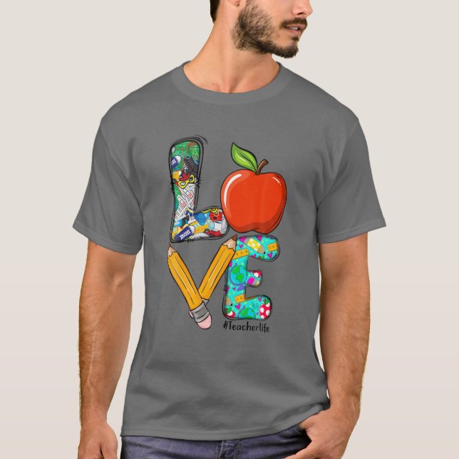 Camiseta Ame A Apreciação Do Professor De Volta Ao Professo (Frente)