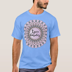 Camiseta Ame a arte floral pastel roxo mais forte