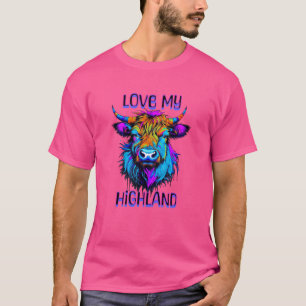 Camiseta Ame a minha arte das vacas da Highland, Cyberpunk