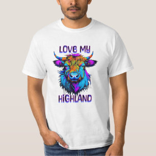 Camiseta Ame a minha arte das vacas da Highland, Cyberpunk