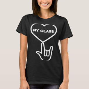 Camiseta Ame a minha classe professor surdo ASL Afirmação M