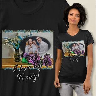 Camiseta Ame a minha família de flores de seda e milho 2190