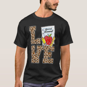 Camiseta Ame A Palavra Terapista Apreciação Leopard De Volt