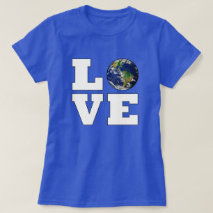 Camiseta Ame a protecção ambiental da terra do planeta