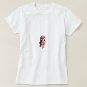 Camiseta Ame a Si Mesma Primeiro Script de Coração Fofo Fem