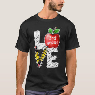 Camiseta Ame Apple do 3º ano de volta ao professor escolar