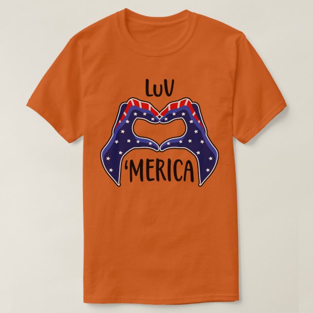 Camiseta Ame as mãos do coração dos EUA (Frente do Design)