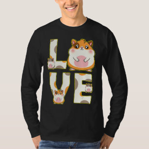 Camiseta Ame Hamster Cute Animal Pets Meninas Mulheres
