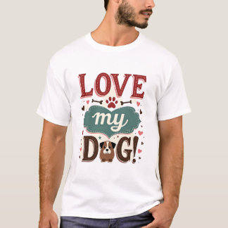 Camiseta Ame Me Ame Meu Cachorro Vintage Impressão de Pata
