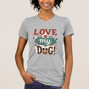 Camiseta Ame Me Ame Meu Cachorro Vintage Impressão de Pata