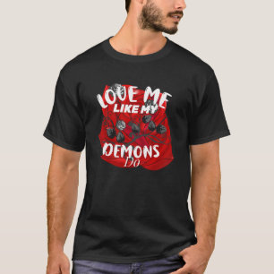 Camiseta Ame-Me Como Meus Demônios Fazem Rosas vermelhas Br