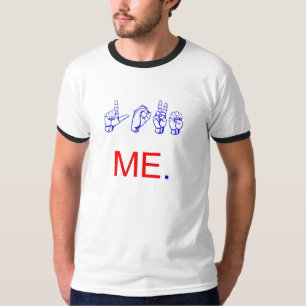 Camiseta ame-me linguagem gestual