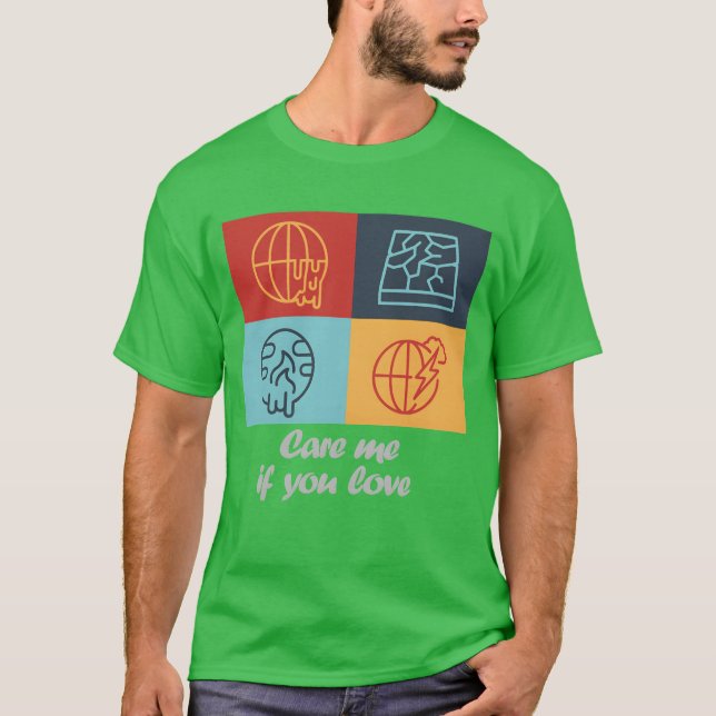 Camiseta Ame-me se você se importa retrô (Frente)
