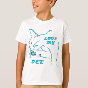 CAMISETA AME MEU GATO DE AQUA