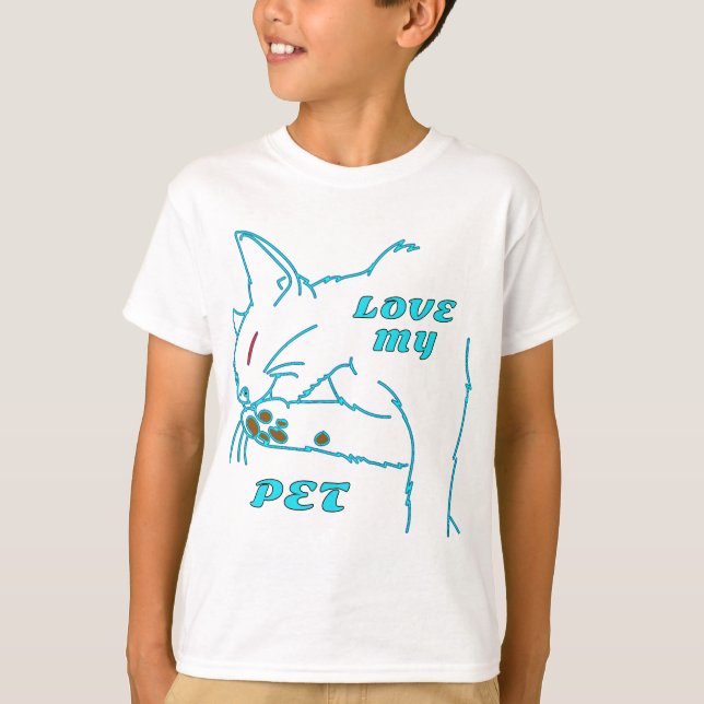 CAMISETA AME MEU GATO DE AQUA (Frente)