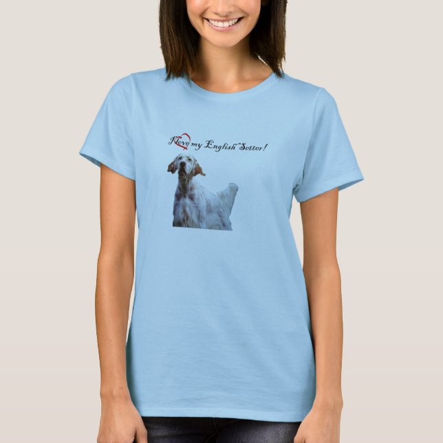 Camiseta ame meu t-shirt do setter inglês (Frente)