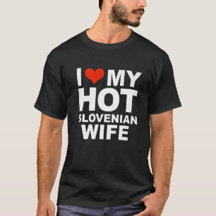 Camiseta Ame Minha Esposa Eslovena Quente, Casamento De Mar