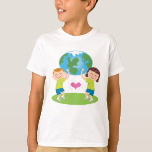 Camiseta Ame nossos t-shirt da terra para miúdos