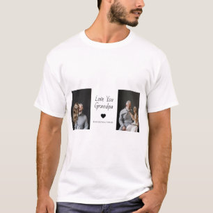 Camiseta Ame-o Avô com Coração e Fotos -