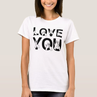 Camiseta Ame-o linguagem gestual