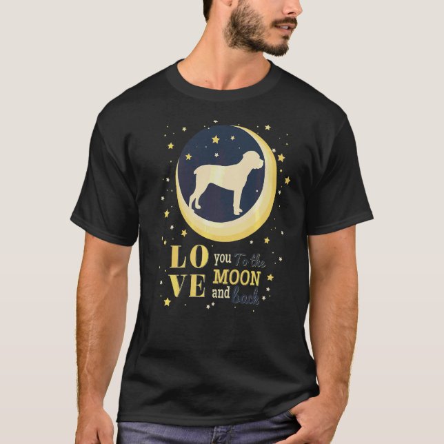 Camiseta Ame O Mastiff Italiano Cane Corso À Lua (Frente)