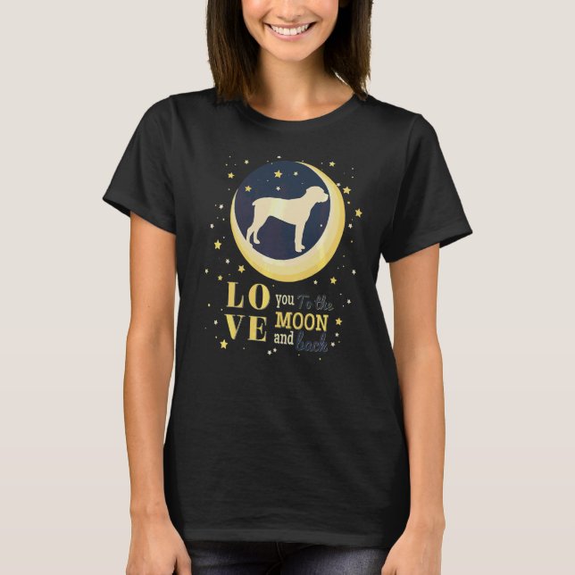 Camiseta Ame O Mastiff Italiano Cane Corso À Lua (Frente)
