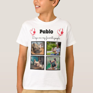 Camiseta Ame o meu cão - 4 colagem personalizada com fotogr