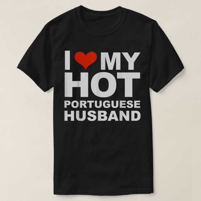 Camiseta Ame O Meu Quente Marido Casamento Portu (Frente do Design)
