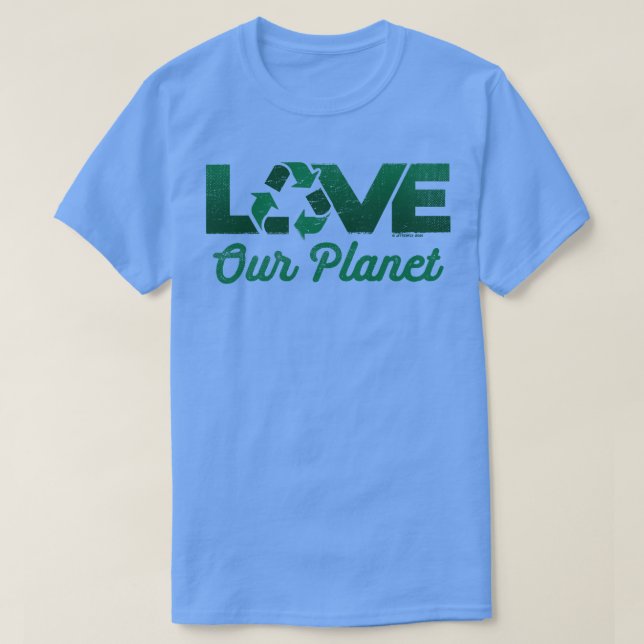 Camiseta Ame o nosso planeta Reuse Reciclar em Floresta Ver (Frente do Design)