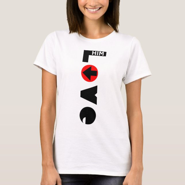 Camiseta Ame-o o t-shirt básico das mulheres do casal (Frente)