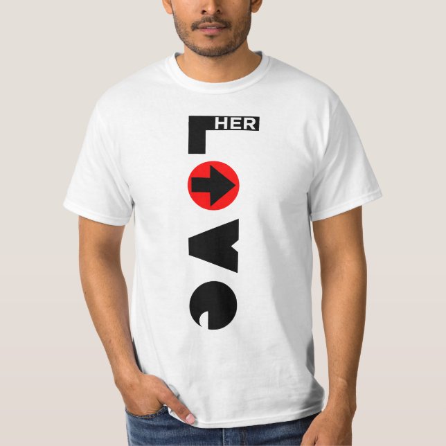 Camiseta Ame o t-shirt dos seus homens do casal (Frente)