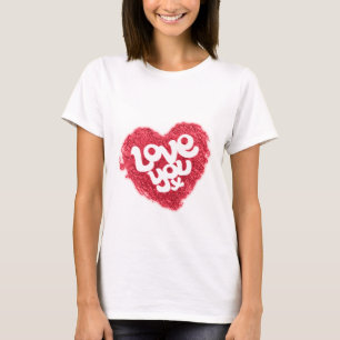 Camiseta Ame-o t-shirt vermelho do branco das senhoras do