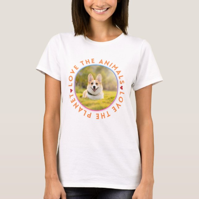 Camiseta Ame os Animais Ama o Planeta Corgi (Frente)