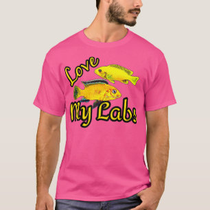 Camiseta Ame Os Meus Laboratórios Elétricos Lab Amarelo Pei