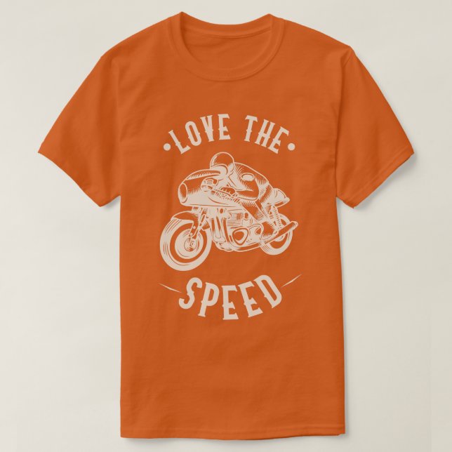 Camiseta Ame Os Motocicletas Do Speed Cafe Racer (Frente do Design)