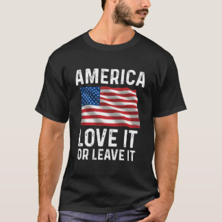 Camiseta Ame Ou Deixe Patriótico Americano Bandeira Dos EUA