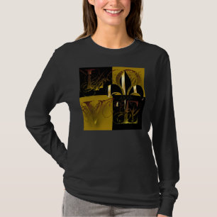 Camiseta Ame ouro preto, Fleur de Lis, texto personalizável