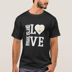 Camiseta Ame Rhode Island EUA Com a Bandeira de Rhode Islan