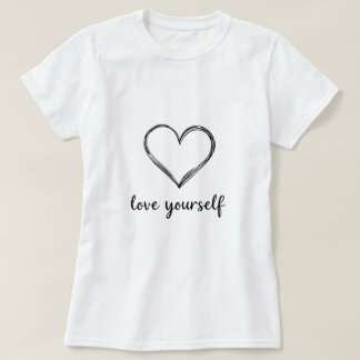 Camiseta Ame-se - Camisa-T-Mulher Inspiracional para