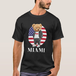 Camiseta Ame-Se Ilustrando Miami Teddy Bear Com U