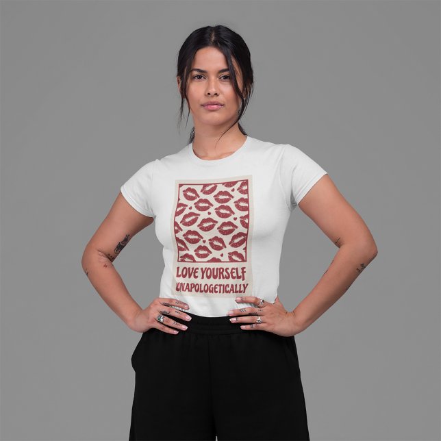 Camiseta Ame-Se Indesculpavelmente Retro Positividade (Criador carregado)