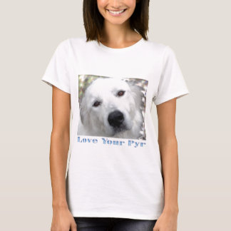 Camiseta Ame seu t-shirt do branco de Pyr grandes Pyrenees