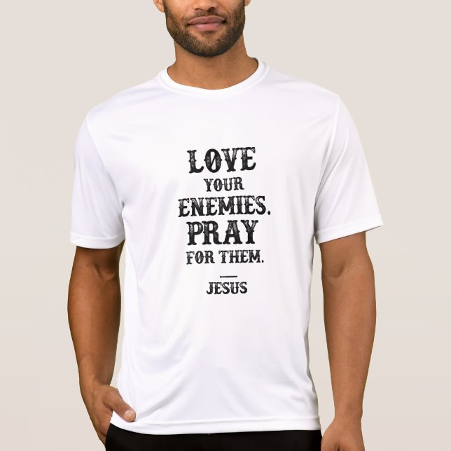 Camiseta Ame Seus Inimigos Jesus Retro Vintage Christian (Frente)