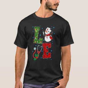 Camiseta Ame Snowman Enfermado Dia de Natal