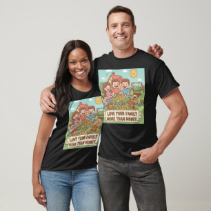 Camiseta Ame Sua Família Mais Do Que Dinheiro