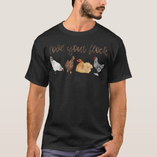 Camiseta Ame Sua Manada Galinha Galinha Aquarela Casa de Fa