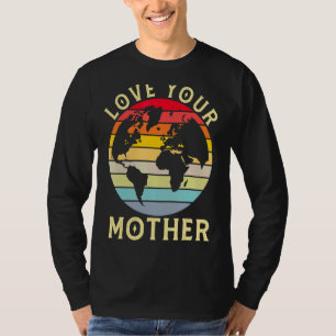 Camiseta Ame Sua Vintagem Mãe Terra Economize Ambiente Ea