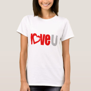Camiseta "ame T vermelho & cinzento do coração branco da