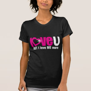 Camiseta "ame U" MAS eu amo-me uma parte superior preta