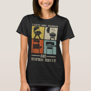 Camiseta Ame Uma Mulher E Várias Grelhas Engraçado Vintage
